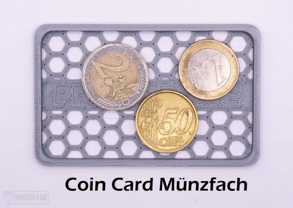 Printed4Me Coin Card Münzen Karte für Slim Wallet - Coin Card Münzenfach