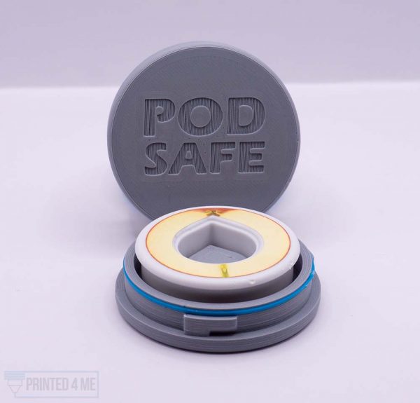 Printed4Me Pod Safe Dose Air Up Duft Pods Aufbewahrung Dose - Grau mit Pod