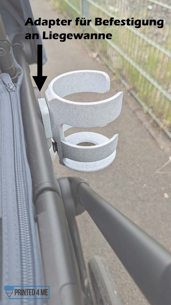 Bugaboo Kinderwagen Becher Halter Cup Holder Halterung rock white - Kinderwagen mit Schalen Adapter