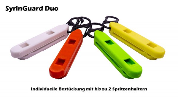 Syringuard - Modularer Spritzen Halter Halterung Rettungsdienst Notfall Notarzt - Syringuard Duo mit Erklärung